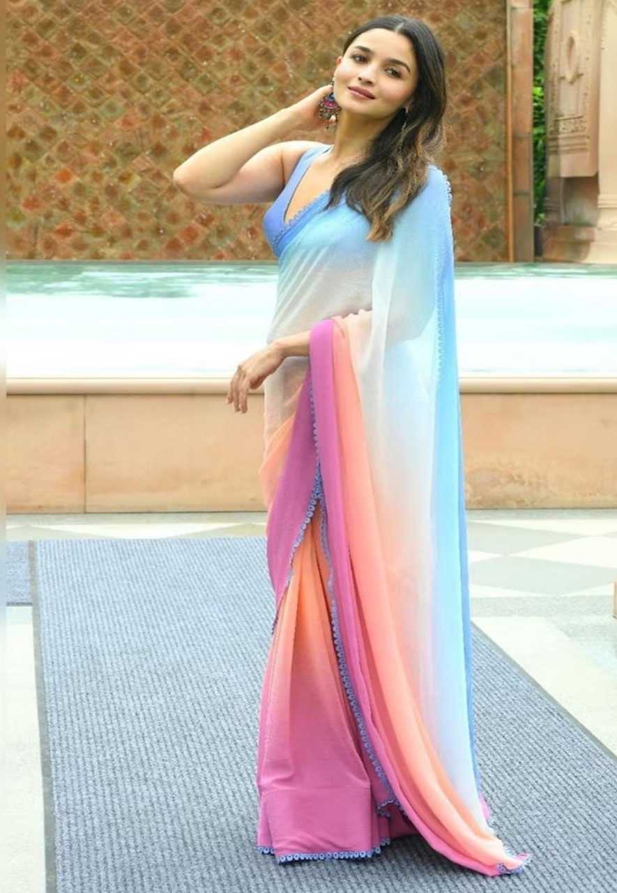 YNF GEORGETTE RDD READY WHOLESALE SAREES MANUFACTURER